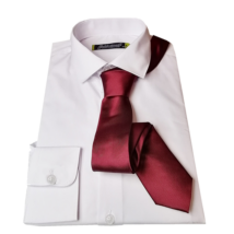 Fehér karcsúsított ing + egyszínű slim nyakkendő
